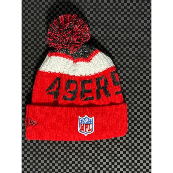 New NFL New Era San Francisco 49ers Knit Beanie with Pom, One Size Fits Most - Picture 3 of 4